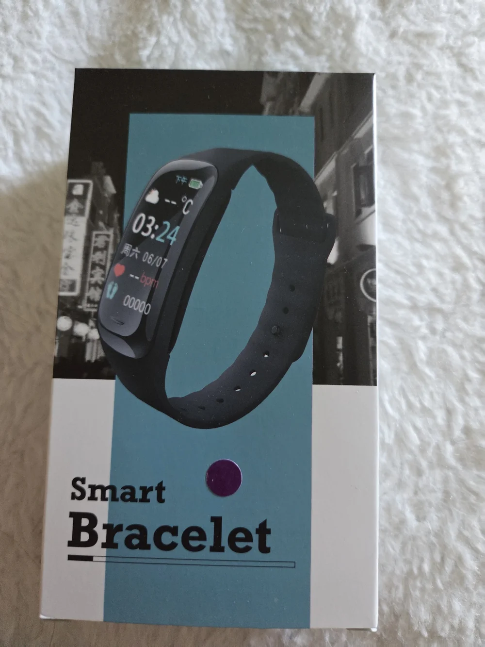 Purple Fitness Tracker Smart Band with Color Display